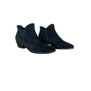 Jack Rogers Women's Black Suede Side Zip Ankle Length Booties Black Size 9M